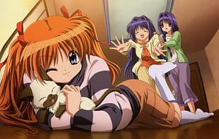 three woman anime characters