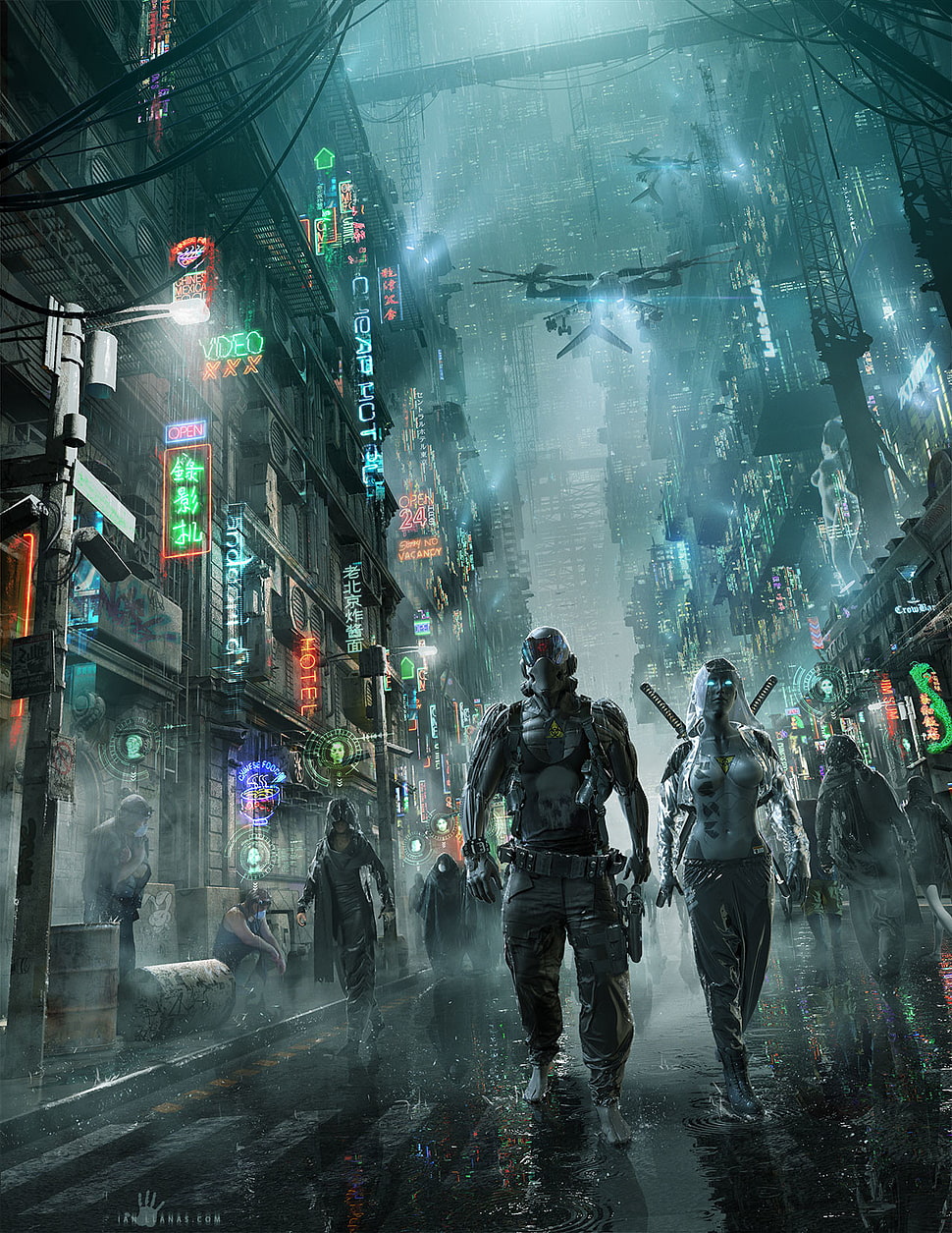 game application, cyber, cyberpunk, science fiction, fantasy art HD wallpaper