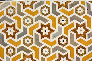 yellow and white area rug