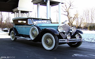 teal car, Packard, car, vintage, Oldtimer