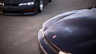 black Nissan S-series, Nissan, Silvia S14, Kouki, car