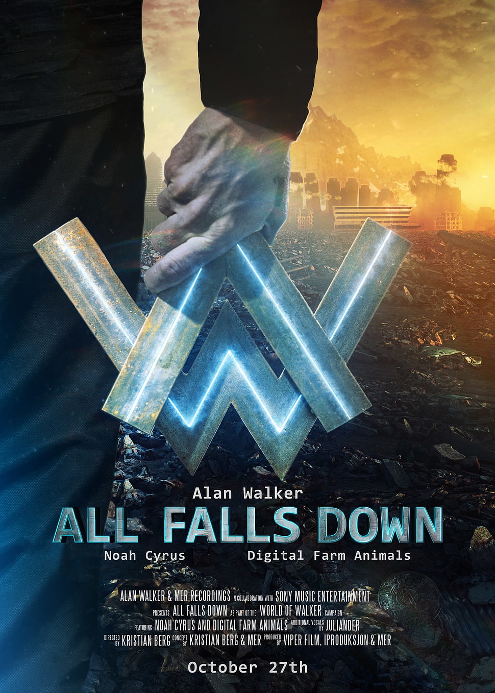 blue and gray metal tool, Alan Walker, All Falls Down HD wallpaper