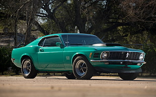 green coupe HD wallpaper