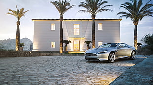 silver coupe, Aston Martin DB9, car