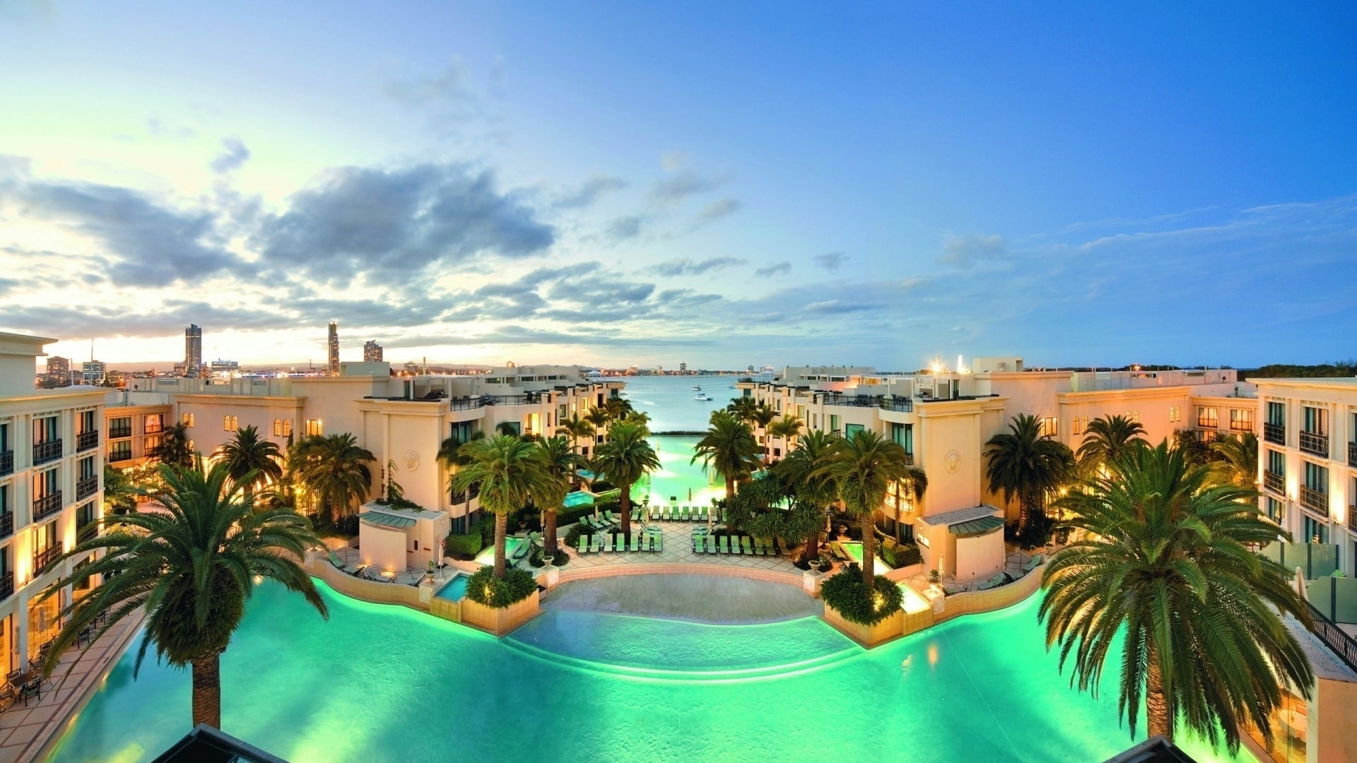 swimming pool and building aerial photography in daytime