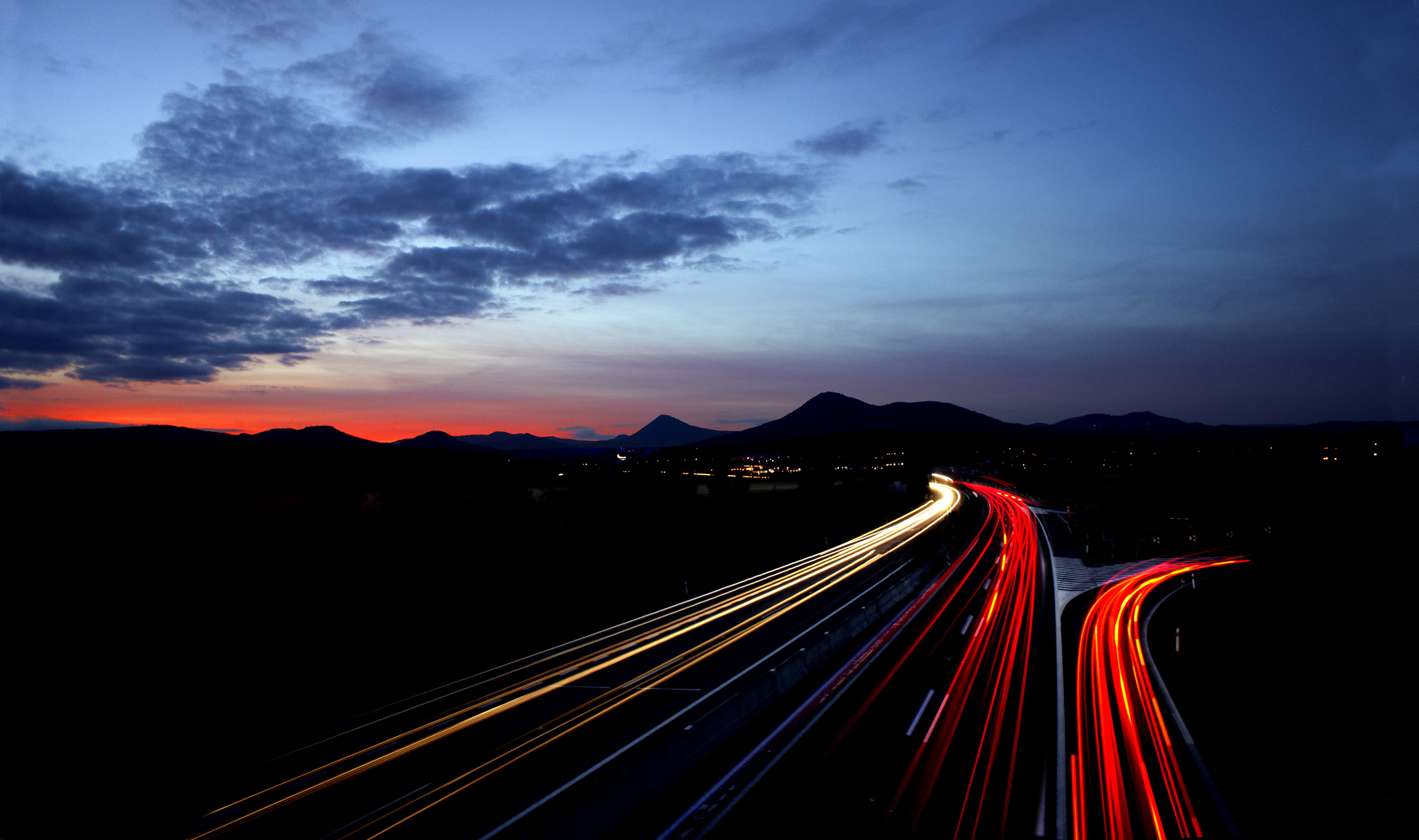 Timelapse Photograph Of Highway Hd Wallpaper Wallpaper Flare