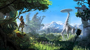 Horizon: Zero Dawn, PlayStation 4, video games, forest