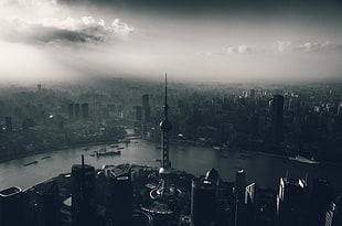 aerial view of city photo, shanghai HD wallpaper