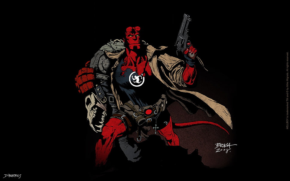 Hell boy illustration HD wallpaper
