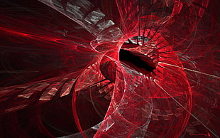 gray and red wave color wallpaper