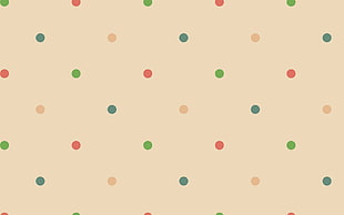 beige and green polka-dot illustration, minimalism, dots HD wallpaper