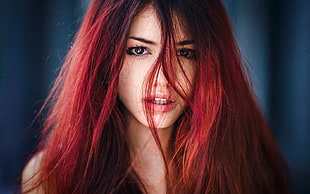 red-haired woman portraiture photo HD wallpaper
