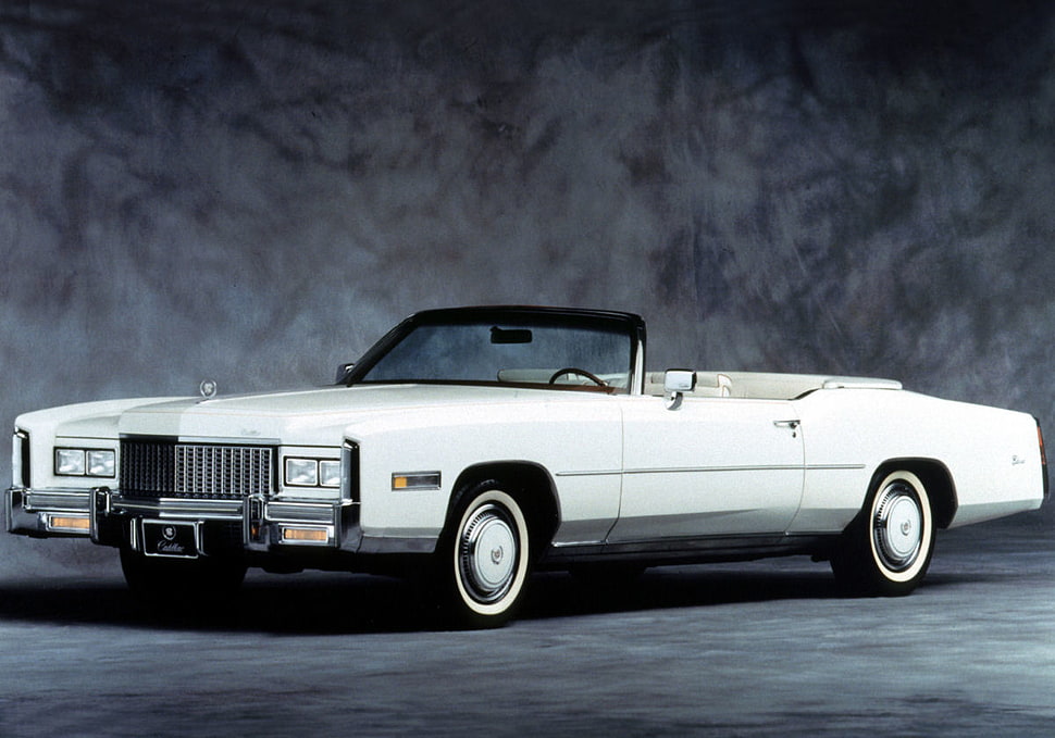 white convertible coupe HD wallpaper