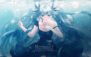 Mermaid anime poster, anime, Vocaloid, Hatsune Miku HD wallpaper