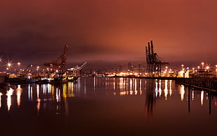 panoramic photography of lighted city during nighttime HD wallpaper