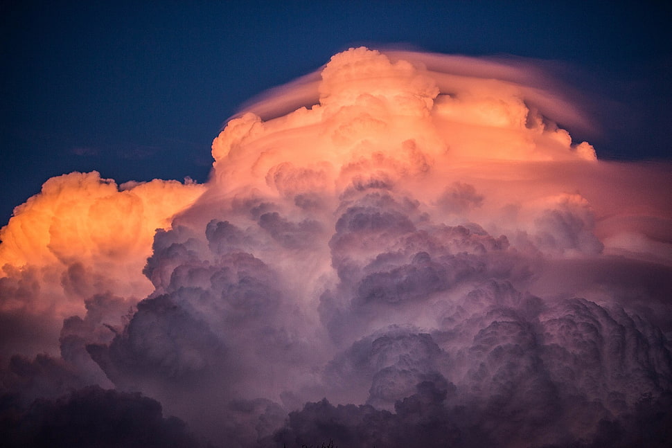 white and pink floral textile, clouds, nature HD wallpaper