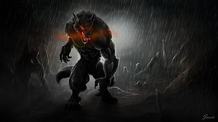 werewolf illustration, werewolves, dark, creature, fantasy art