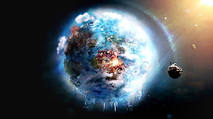 planet Earth, digital art, space, planet HD wallpaper