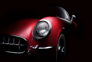 red and black corded home appliance, dark, red, red cars, car HD wallpaper