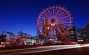 black Ferris Wheel, cityscape, night, ferris wheel, Japan HD wallpaper