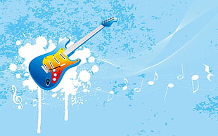 blue electric guitar illustration