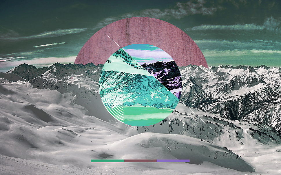 snow-covered mountain wallpaper, mountains, polyscape, digital art HD wallpaper