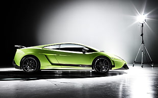 green sports car, car, Lamborghini, Lamborghini Gallardo Superleggera LP570, Italian Supercars HD wallpaper