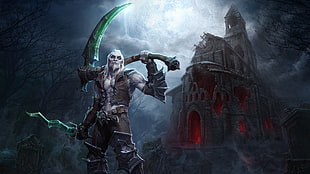 man with scythe and sword digital wallpaper, Xul, Blizzard Entertainment, heroes of the storm