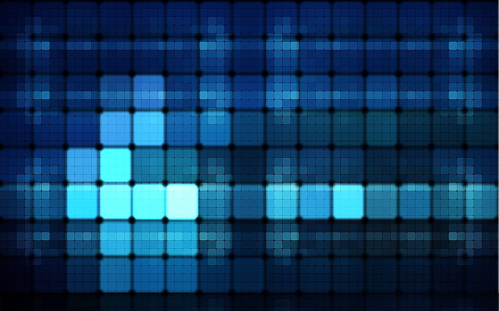 digital art, blue background, square HD wallpaper