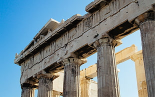 grey concrete building, pantheons, Greece, Athens, acropolis