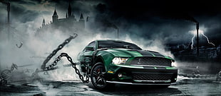 green Ford Mustang Shelby Cobra coupe HD wallpaper