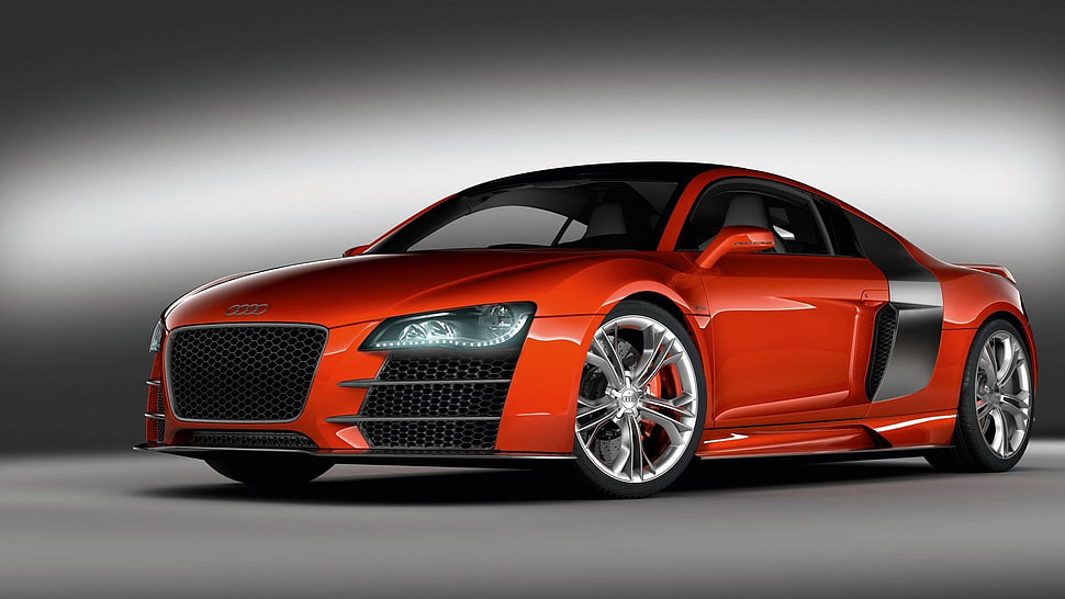 red Audi coupe, car, Audi, red cars HD wallpaper