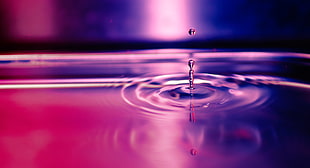 water droplet creating water ripple effect HD wallpaper