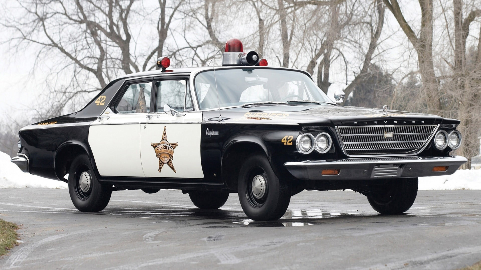 white and black sedan, car, police, police cars, old car