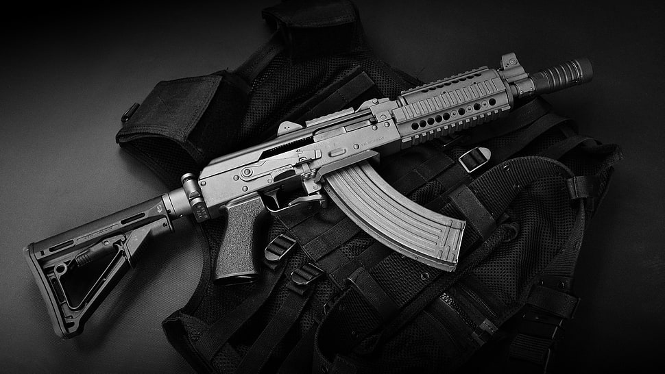gray and black rifle HD wallpaper
