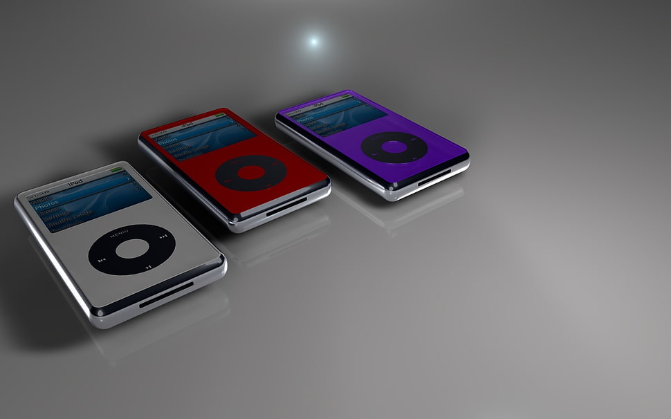 white,red and pink digital audio players HD wallpaper