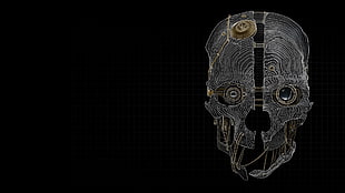 gray skull illustration, Dishonored, video games, Bethesda Softworks, skull