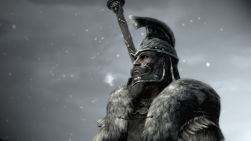 man wearing helmet illustration, video games, The Elder Scrolls V: Skyrim HD wallpaper