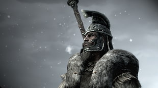 man wearing helmet illustration, video games, The Elder Scrolls V: Skyrim