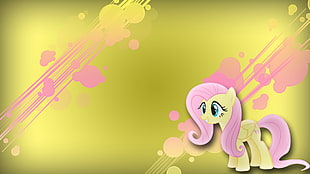 pink and yellow My Little Pony illustration, My Little Pony, Fluttershy