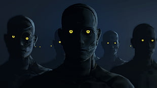 yellow-eyed zombies, Fallout, Synth HD wallpaper