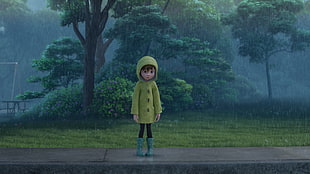 toddler's green rain coat, Pixar Animation Studios, Inside Out
