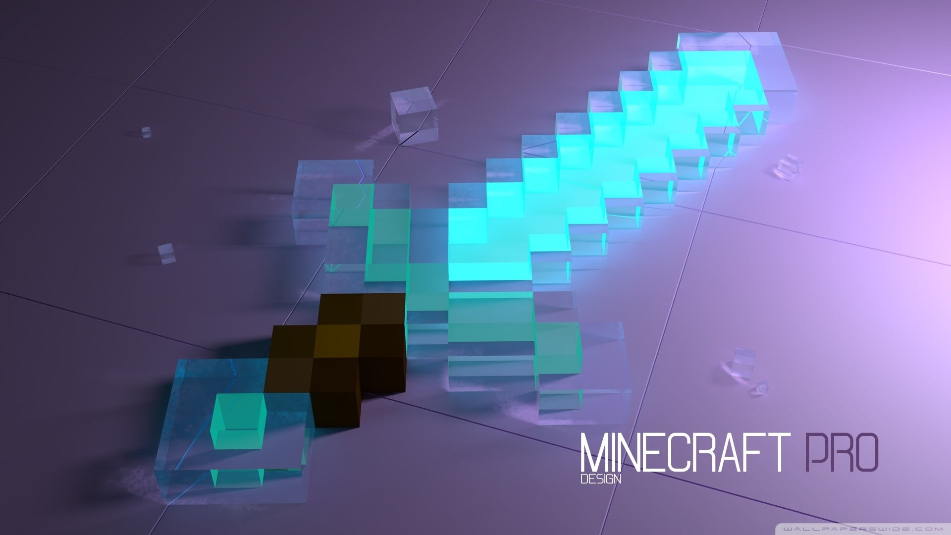 Blue Minecraft Pro sword HD wallpaper