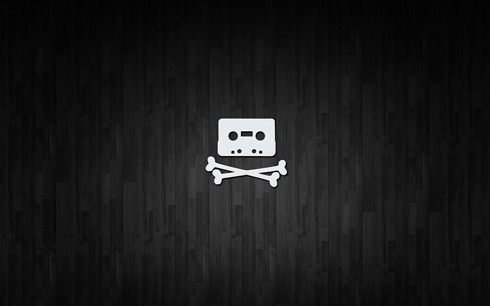 white cassette tape and bone illustration, audio, bones HD wallpaper