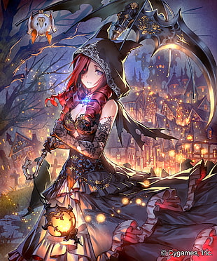 female anime character wallpaper, Halloween, Ceres (Shingeki No Bahamut), Shingeki no Bahamut HD wallpaper
