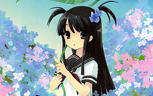 black hair girl anime character