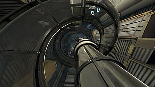glass tunnel, Portal 2, video games
