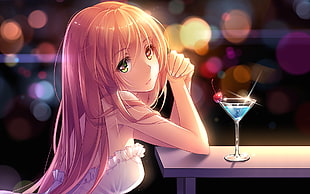 female anime character digital wallpaper, manga