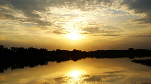 sunset, landscape, sunset, water