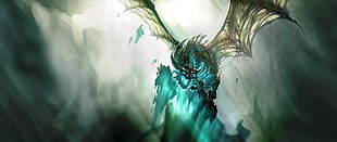 gray dragon wallpaper, World of Warcraft, dragon, video games